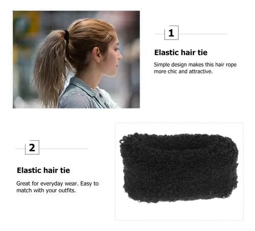 12pcs Bandas Elásticas Sin Costura Para Cabello, Diadema Anc Negro