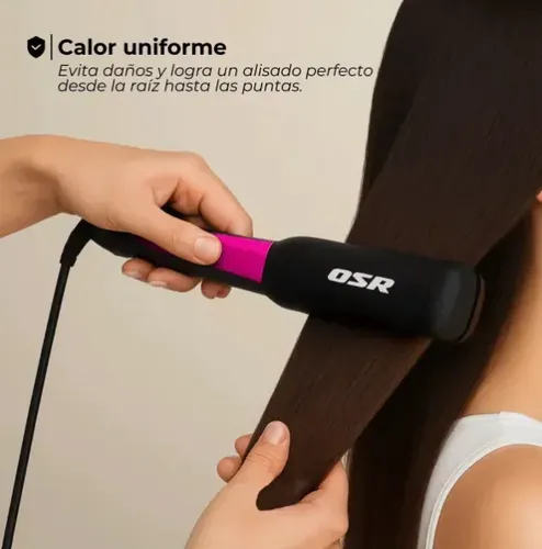 Planchita De Pelo Osr Regulador De Calor Color Rosa
