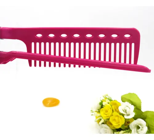 Peineta Roja En Forma De V Para Desenredar Y Peinar El Cabel Rosa E Preto