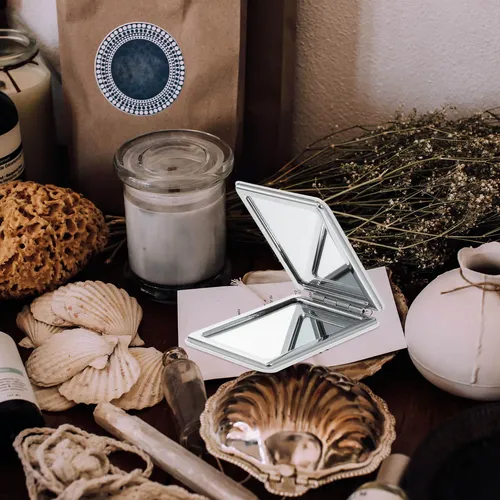 Espejo De Viaje Portátil Compacto Para Cosméticos Con Funda