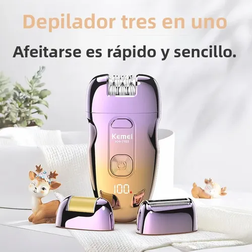 Depiladora Eléctrica Kemei 4 En 1 Led Recargable Usb