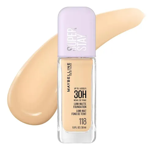Base Maquillaje Lumi Matte 30h Maybelline Super Stay Tono 118