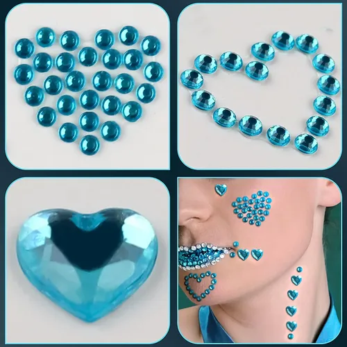 Adhesivo De Maquillaje Acrílico Diamond Stage, 3 Hojas Con F