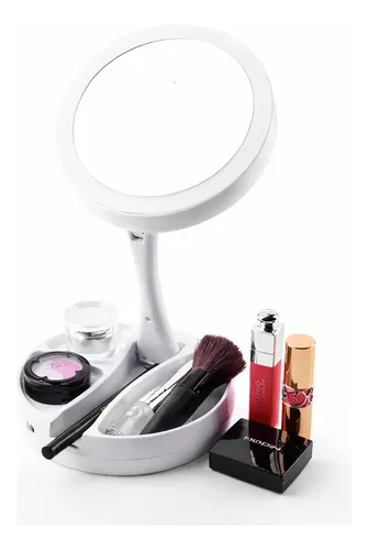 Espejo Con Luz Led Maquillaje Aumento Plegable Usb/pila