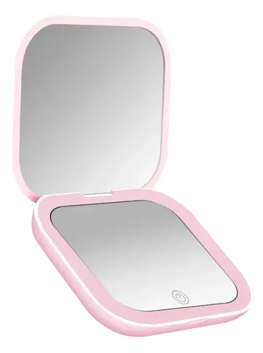 Uu Espejo De Maquillaje Plegable 2x Aumento Con Luz Led Uu
