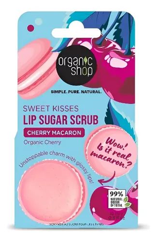 Organic Shop Lip Sugar Scrub Cherry Macaron 10ml