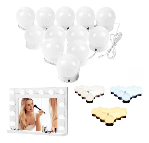 Espejo De Maquillaje Led De 12 Luces