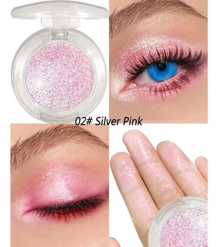 Paleta De Sombras Glitter Rosa Alta Pigmentación 2.6g