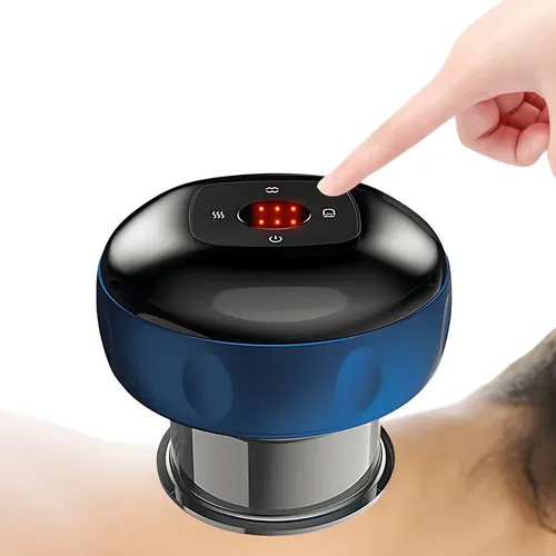 Masajeador Eléctrico Con Compresa Caliente, 12 Niveles, Negr