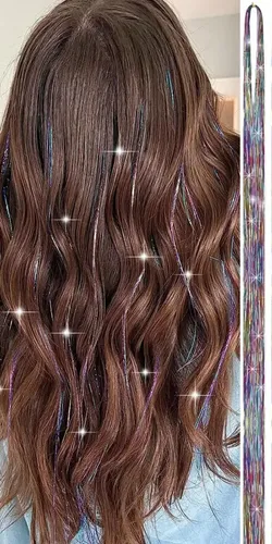 Oropel Extensiones De Cabello Brillantes Holográficas