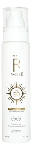 Protector Solar Corporal Raissë Fps 50 Crema 150g Blanco