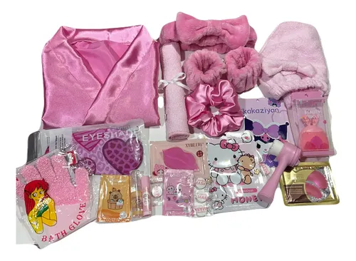 Kit Mascarillas Box Spa Batas Limpieza Facial Niña Completo