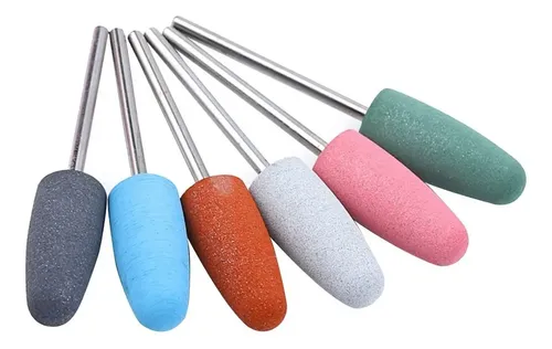 6x Silicona Broca De Uñas Rotary Burr Head Cutícula Clean