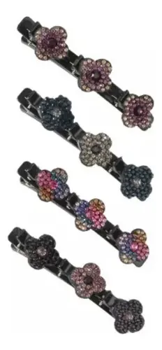 16 Pzs Para El Pelo Trenzadas Con Piedras De Cristal Bril
