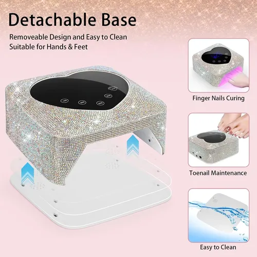 Lámpara Uv Led 72w Recargable Para Uñas Gel Con Sensor