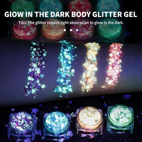 Gel De Brillo Uv Latibell 6 Colores Para Cuerpo Y Rostro
