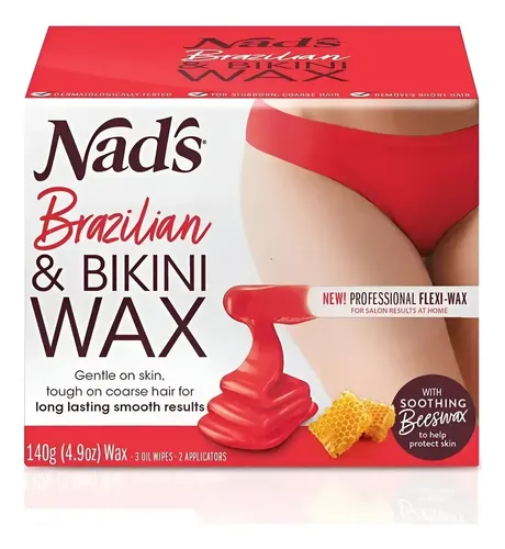 Kit De Cera Dura Brasileña Nad’s 140g + Toallitas Y