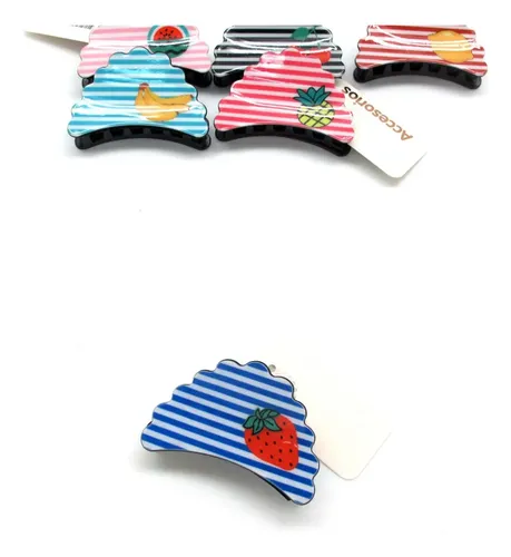Broches Para Pelo Infantil Pack X 12 Unidades Frutas