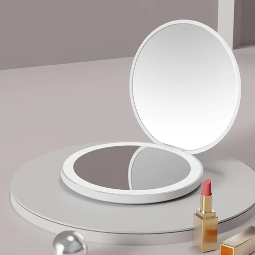 Espejo De Bolsillo Led Para Maquillaje Portátil Para Cartera Blanco