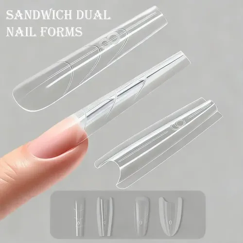 Molde Doble Cara Para Uñas,extensión Sin Papel,abs Flexible