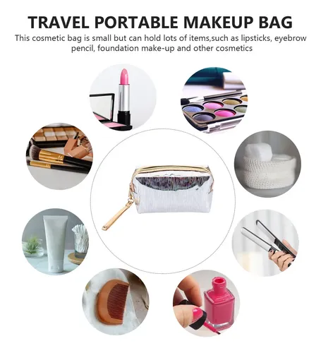 Bolsa De Viaje Portátil De 3 Piezas, Bolsa De Maquillaje Imp