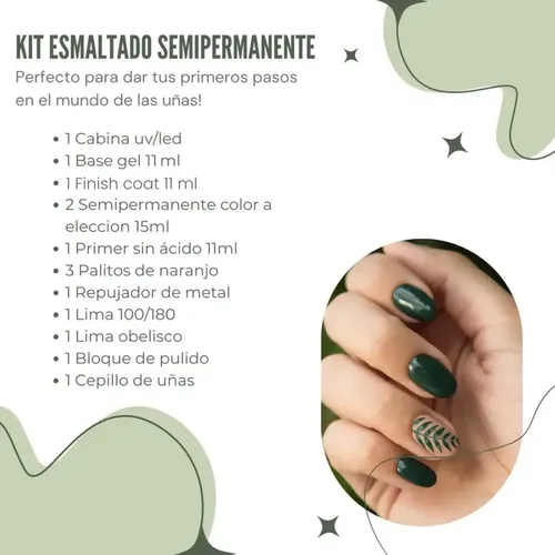 Kit Inicial X 14u Tejar Manicuria Esmalte Semi Cabina Led Uv