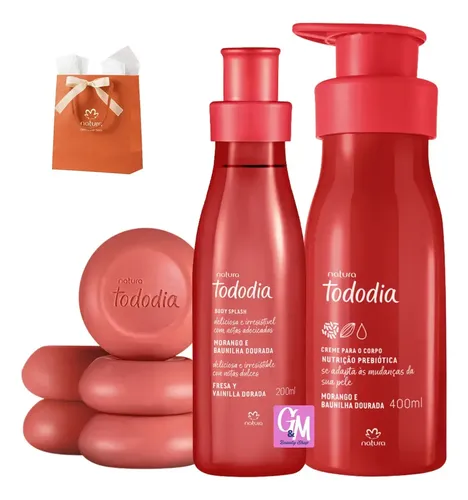 Kit Regalo Mujer Natura Tododia Fresa y Vainilla Dorada