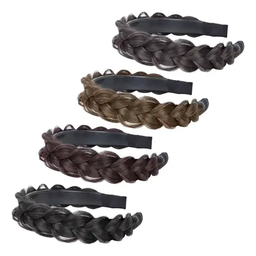 Hgw S Diadema Trenzada, 4 Piezas, Pelucas Sintéticas