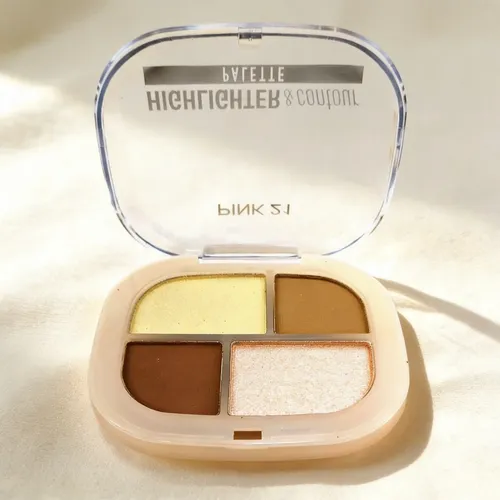 Paleta Iluminador + Contorno En Polvo Pink 21 Highlighter