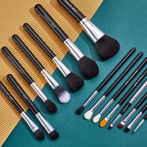 Juego De Brochas De Maquillaje Jessup Pro 15 Piezas Con Mang