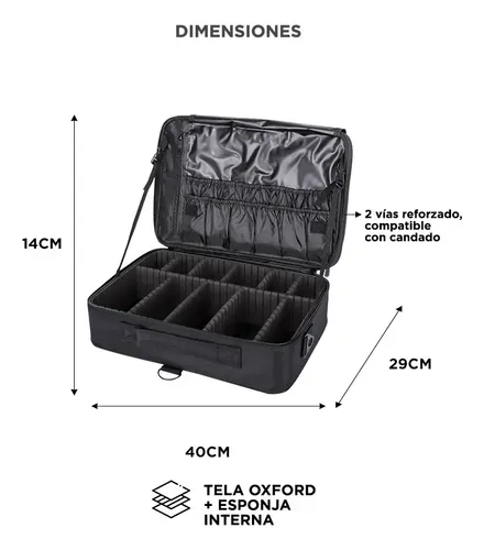 Organizador Porta Maquillaje Viaje Con Divisores Premium