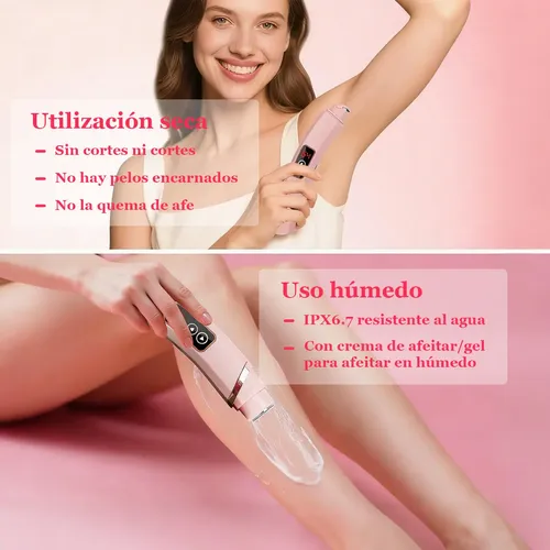 Depiladora Eléctrica Mujer 2en1 Intima Bikini Recargable Rt Rosa