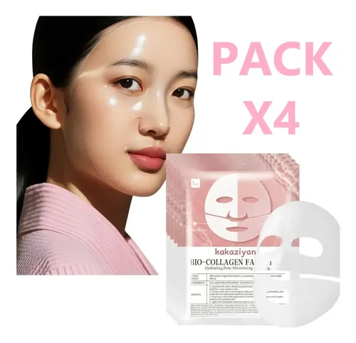 Pack X4 Mascarilla Facial Absorbe Bio Colágeno Tiktok Viral