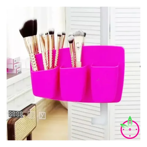 Organizador Multiuso G Silicona Maquillaje Brocha Pincel Hdr Color Fucsia
