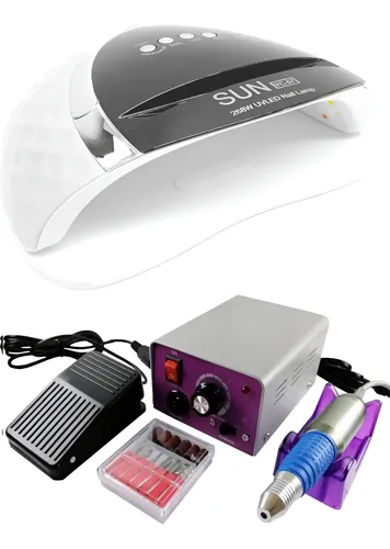 Kit Cabina Sun Yc-57 Uv/led 268w + Torno Profesional Pedal