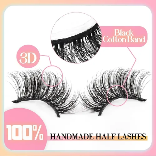 Pestañas Postizas Half B02 Cotton Band Ahrikiss 6-10 Mm