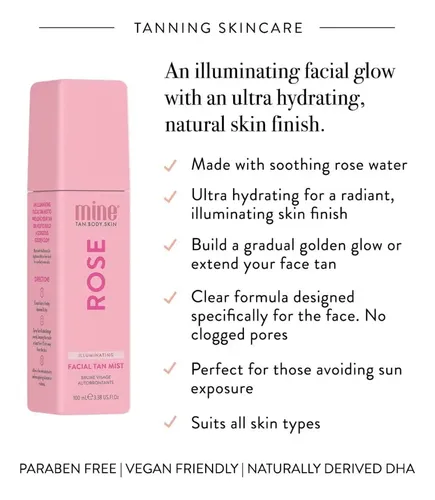 Aerosol Autobronceador Facial Minetan Rose, Bruma Bronceador