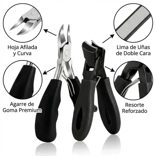 Cortauñas Para Uñas Gruesas Y Encarnadas, Kit 3 Piezas