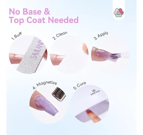 Saviland Gel Cat-eye 6 Colores En Pluma 4 Ml