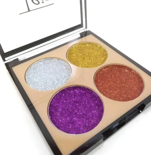 Paleta Sombras Ojos Rostro Glitter Gel Purpurina 4 Colores