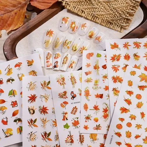 Juggssa Stickers De Arte Para Uñas De Otoño 6 Piezas Autoadh