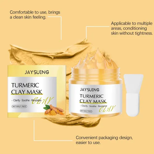 Mascarilla De Arcilla Con Cúrcuma Jaysuing Facial Todo Tipo De Piel