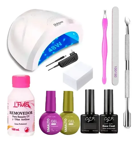 Kit Esmaltado Semipermanente Set Principiantes Cabina Uv Led