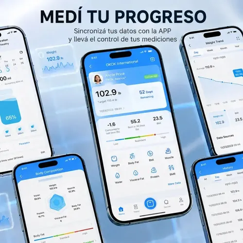 Balanza Personal Inteligente App Medidor Grasa Muscolo 180kg