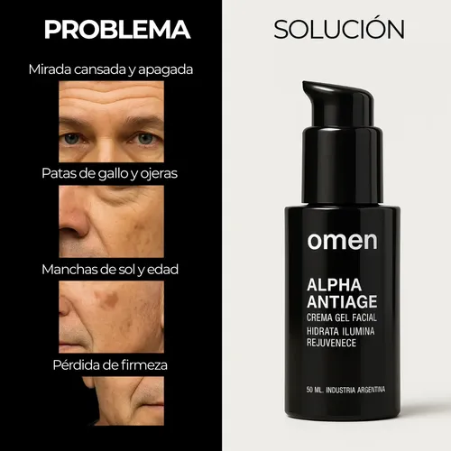 (x 4) Crema Facial Antiage Para Hombre Omen 50 Ml