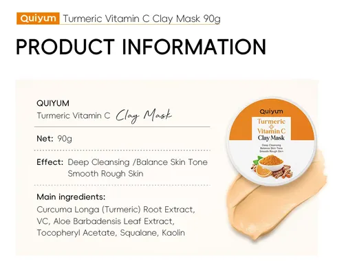 Mascarilla Facial Aclarante Quiyum – Cúrcuma Y Vitamina C