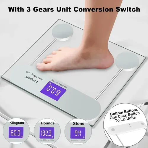 Báscula Digital Que Habla Lenporl 200 Kg Con Pantalla Lcd