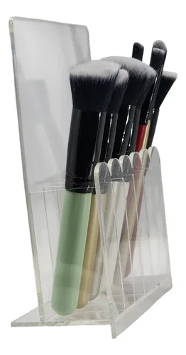 Organizador Acrílico Para Brochas Maquillaje 6 Ubicaciónes
