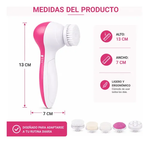 Cepillo Limpiador Facial Masajeador Exfoliante 5 En 1