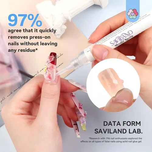 Removedor Pegamento Uñas Saviland Pen 10s Vit E
